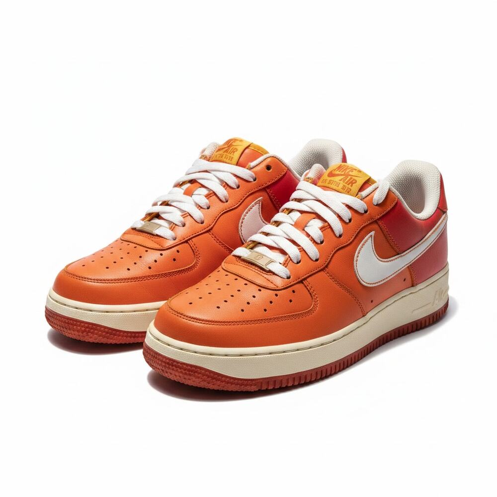 Woman's Nike Air Force 1 Low '07 Orange Peel Basketball Size 9.5 - Preowned